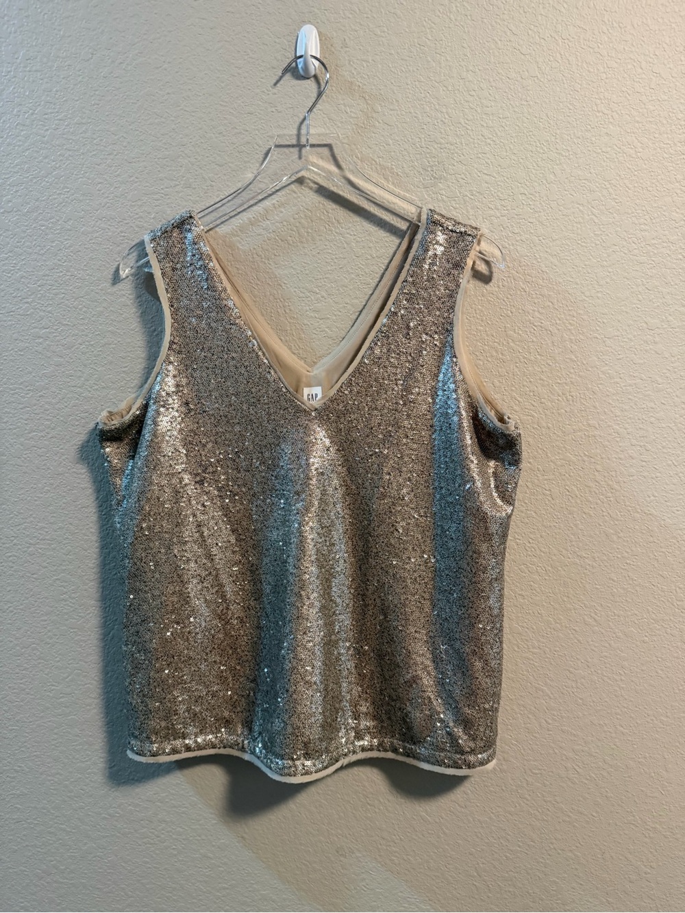 Gap Gold Sequin V-Neck Women’s Tank Top